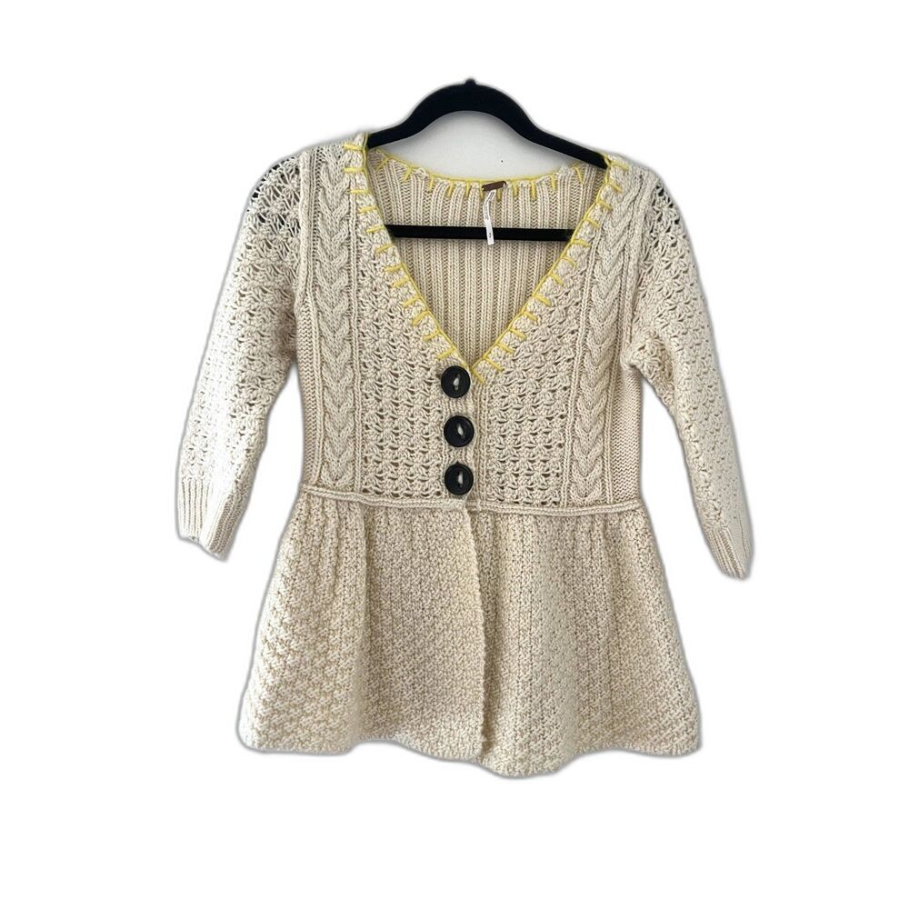 Free People Women's Wool Peplum Cardigan - Fit and Flare